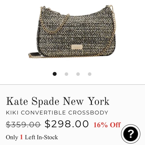 Kate Spade Kiki Convertible Crossbody Sling Bag in Shimmer Tweed. - Picture 9 of 10
